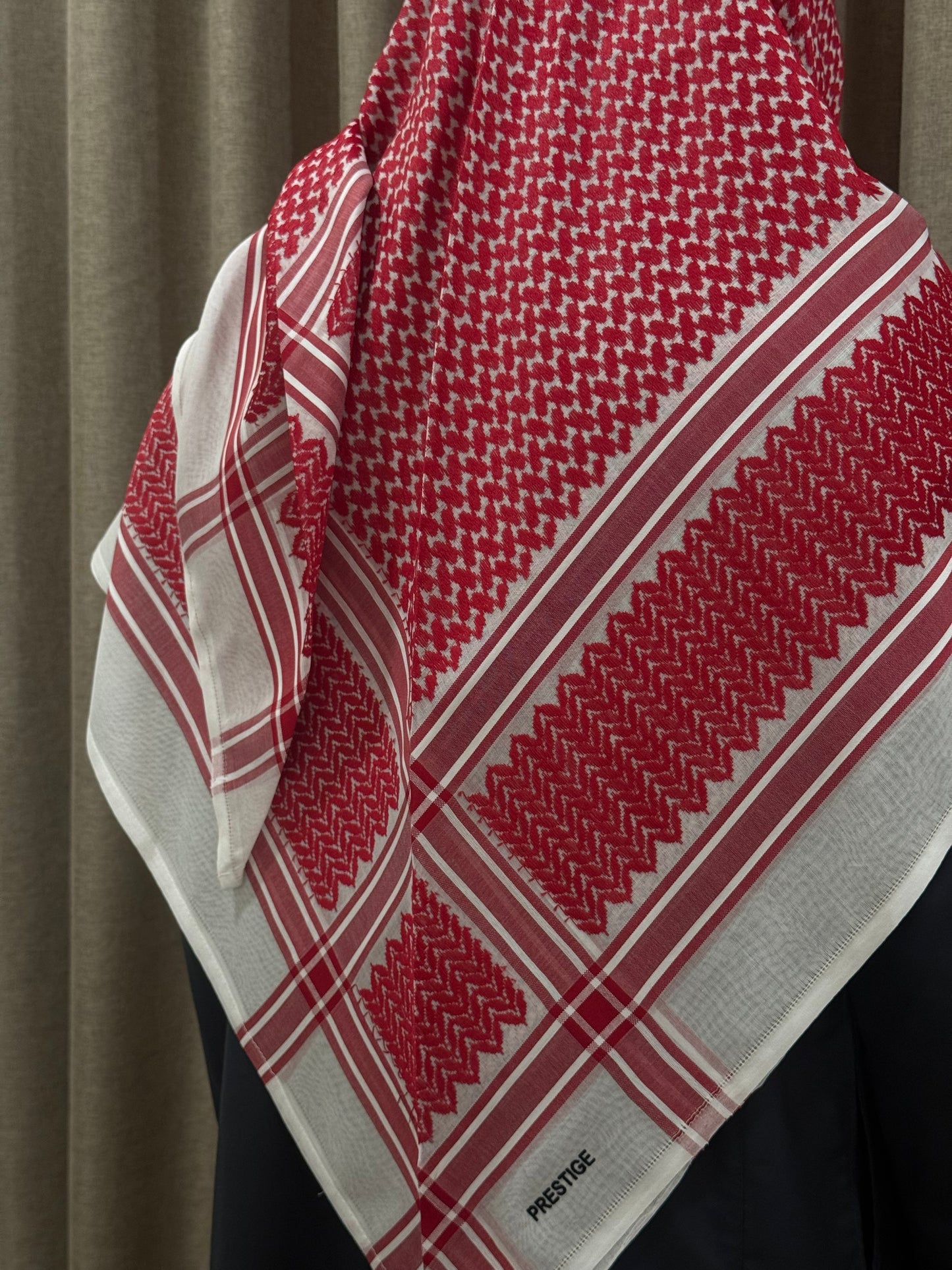 Prestige Red & White Shmagh