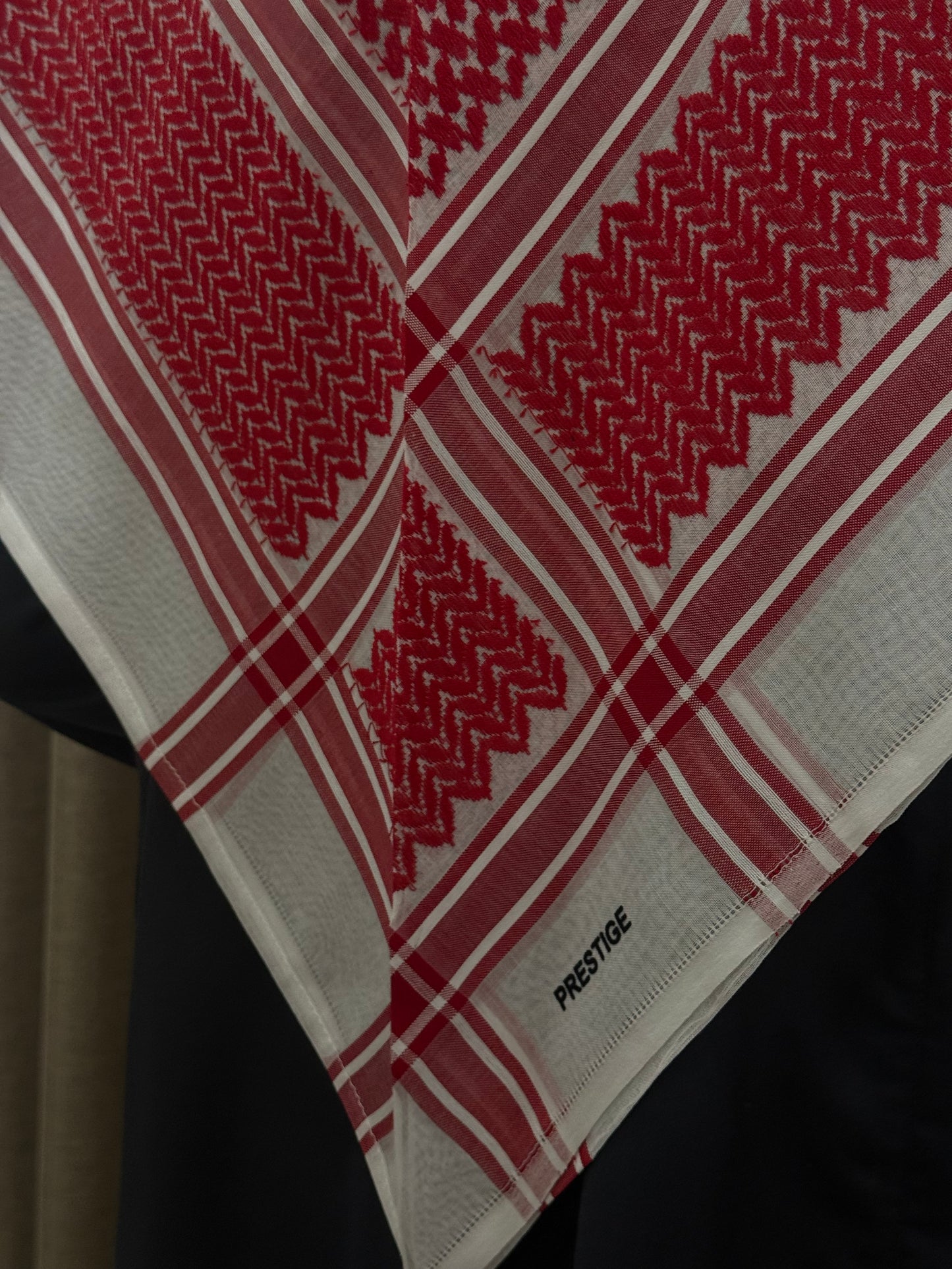 Prestige Red & White Shmagh