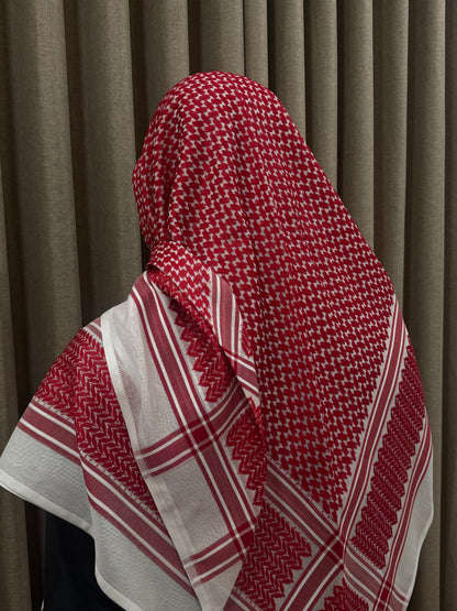 Prestige Red & White Shmagh