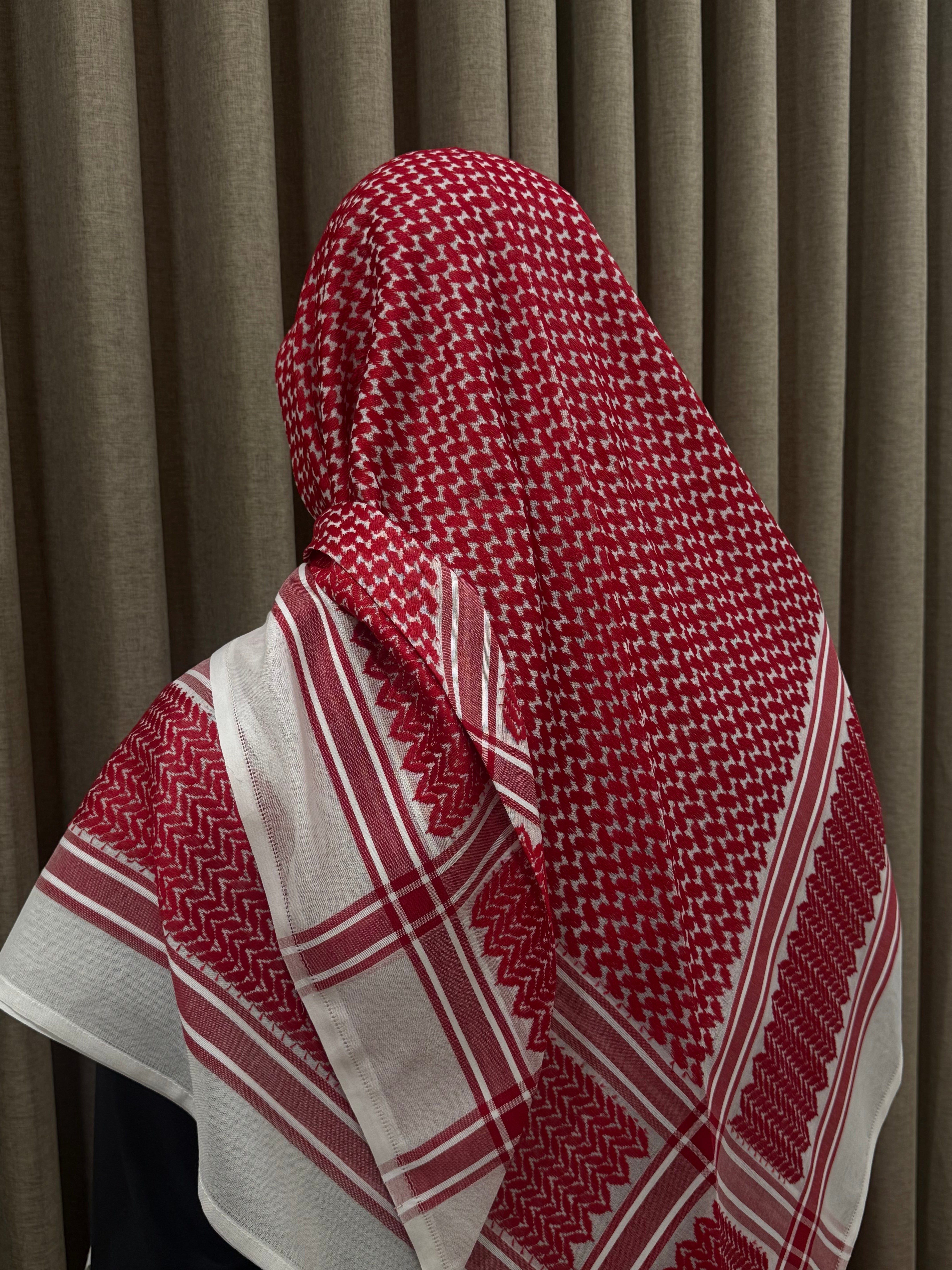 Prestige Red & White Shmagh