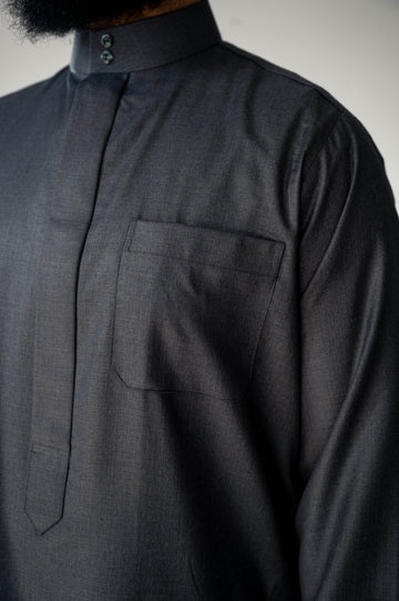 Cashmere Wool Saudi Thobe / Emirati cut (Grey)