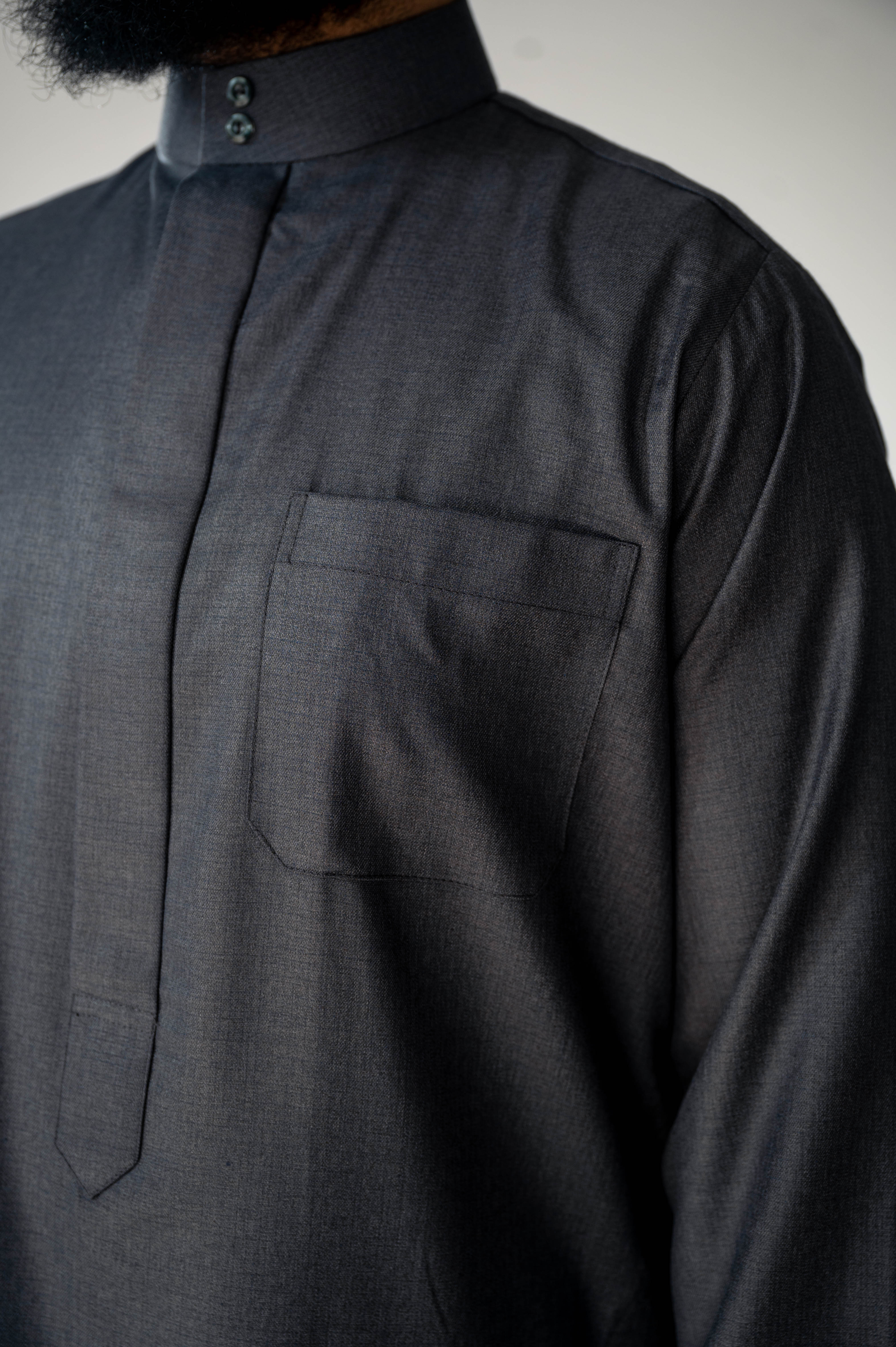 Cashmere Wool Saudi Thobe / Emirati cut (Grey)