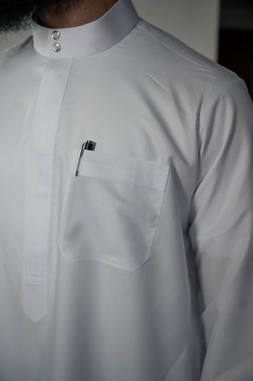 Saudi Thobe / Emirati cut (White)