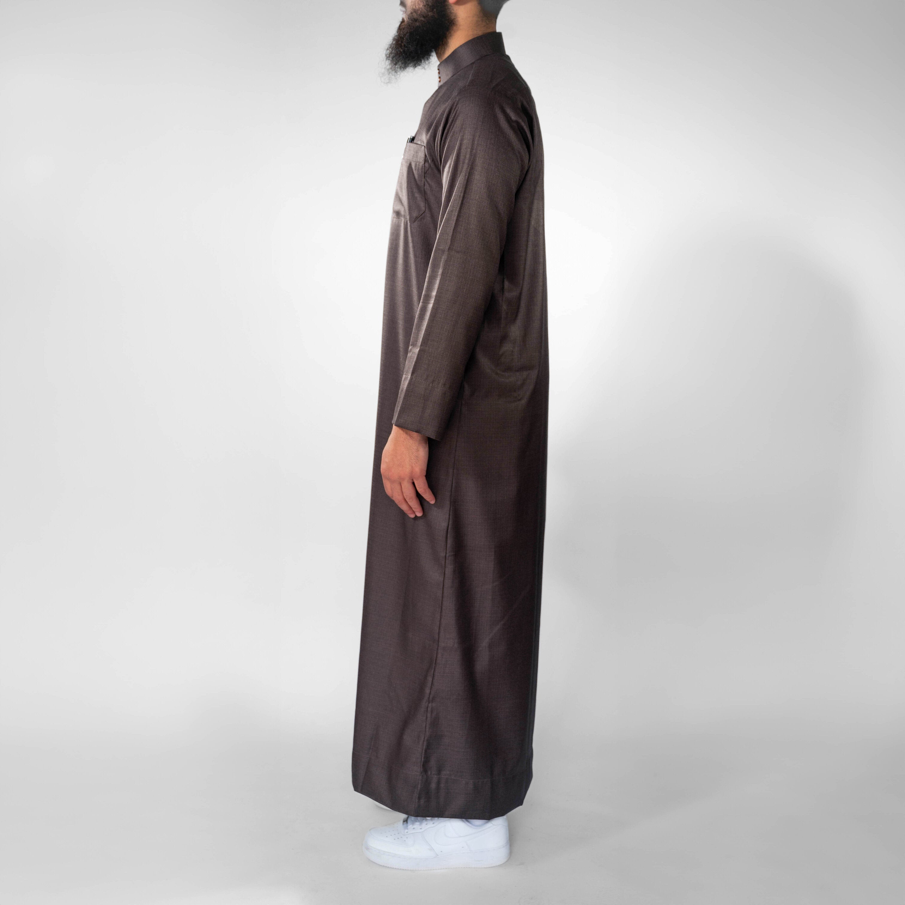 Cashmere Wool Saudi Thobe / Emirati cut (Light Brown)