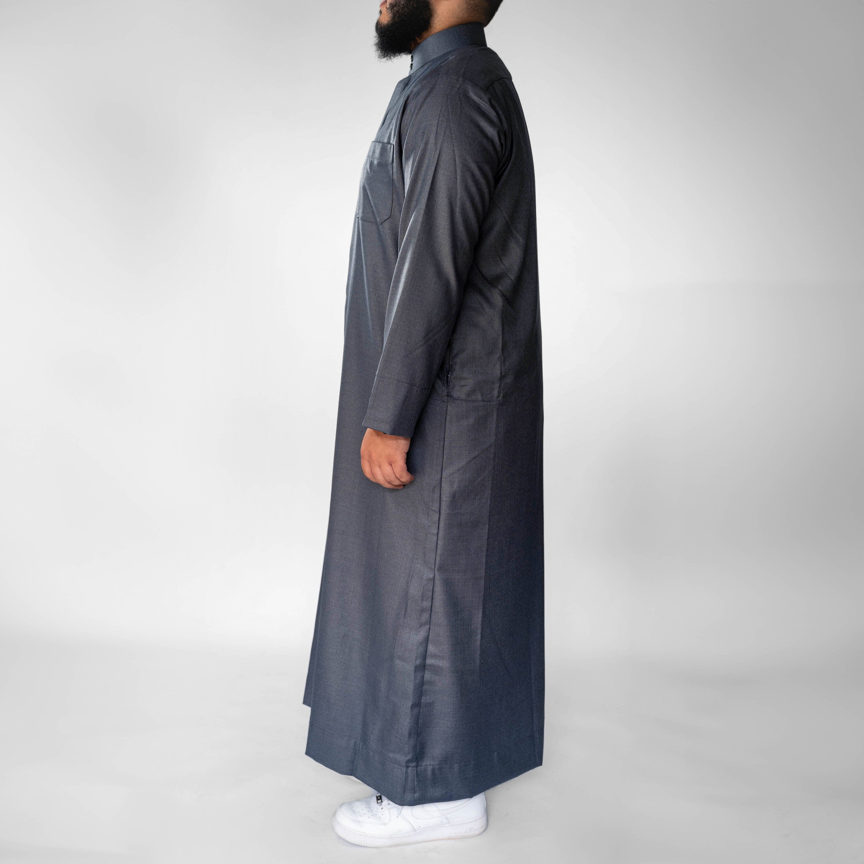 Cashmere Wool Saudi Thobe / Emirati cut (Grey)