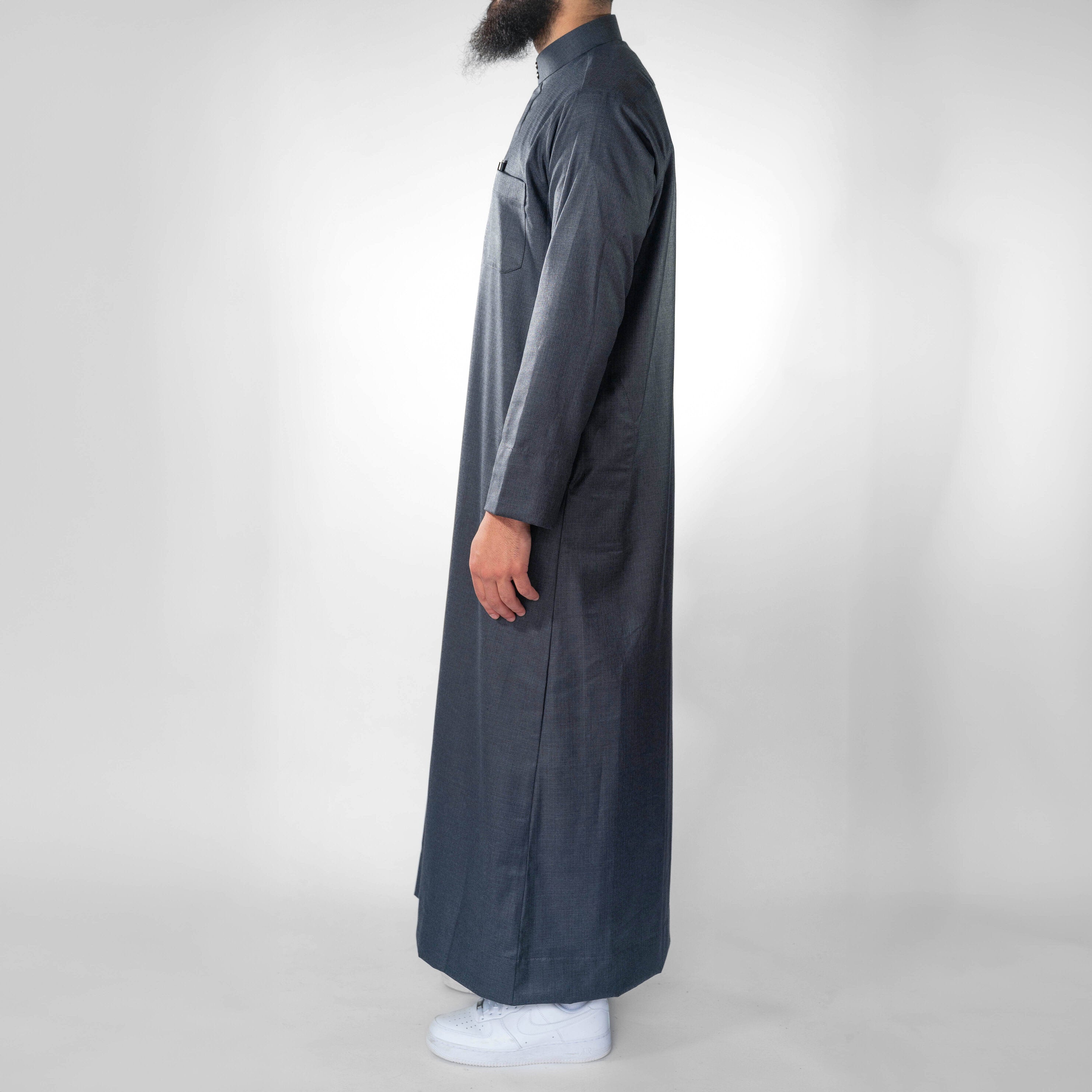 Cashmere Wool Saudi Thobe / Emirati cut (Charcoal)